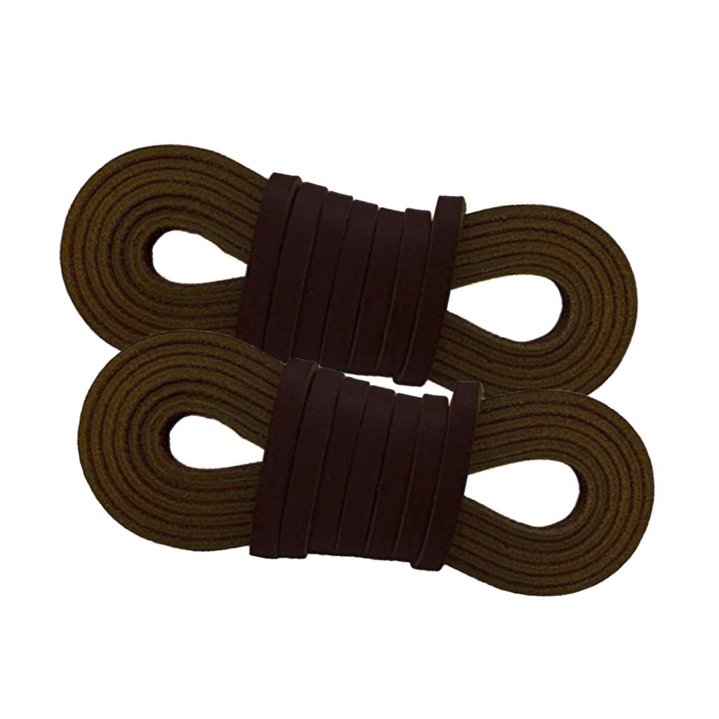 2x Leather Boot Shoe Laces-easy Sizing Cut to Fit 72 inch Coffee