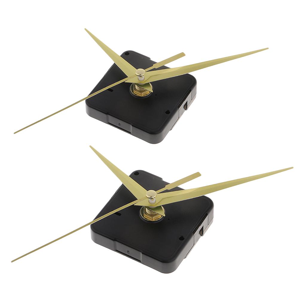 2x Silent Wall Clock Movement with Pointer for DIY and Repair yellow pointer