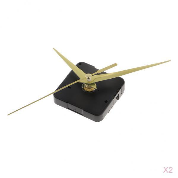 2x Silent Wall Clock Movement with Pointer for DIY and Repair yellow pointer