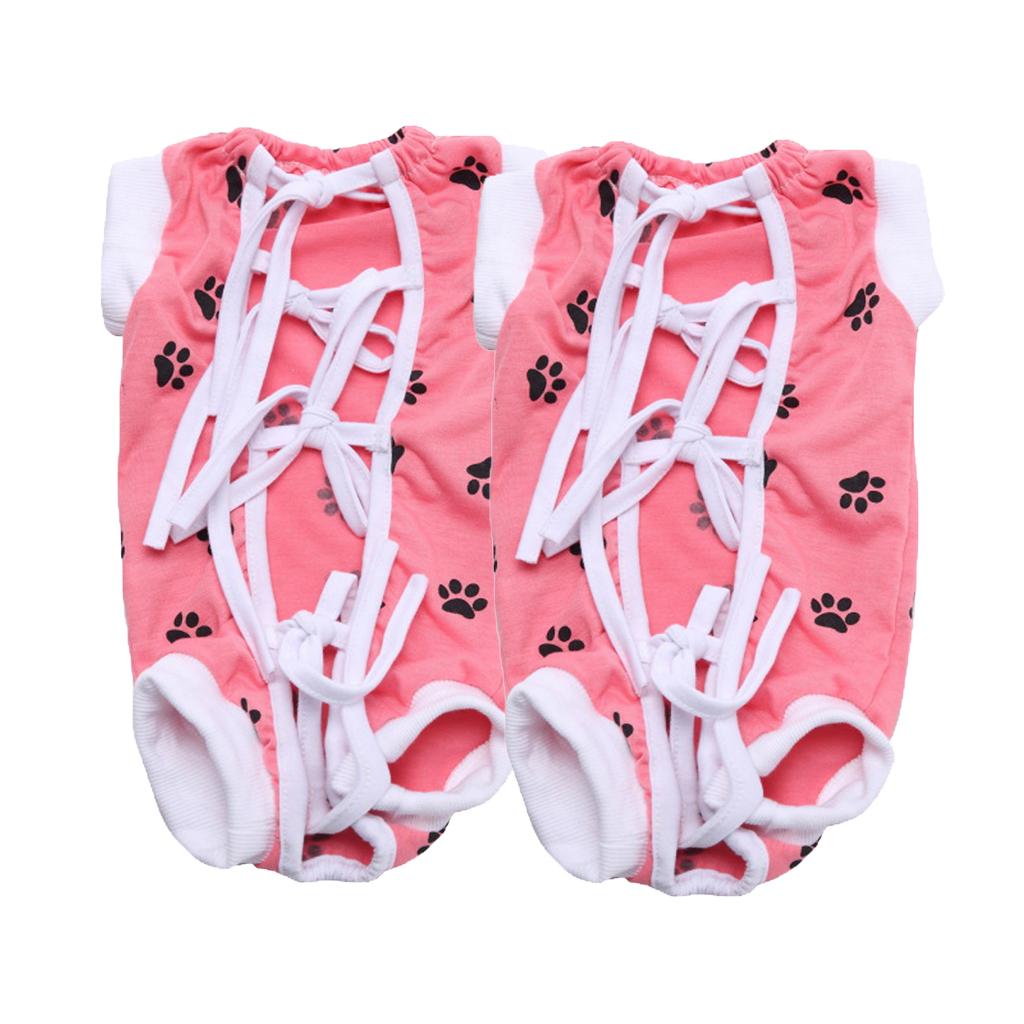 2 Pcs Pet Clothes Dog Cat Abdominal Wound and Skin Disease Protective
