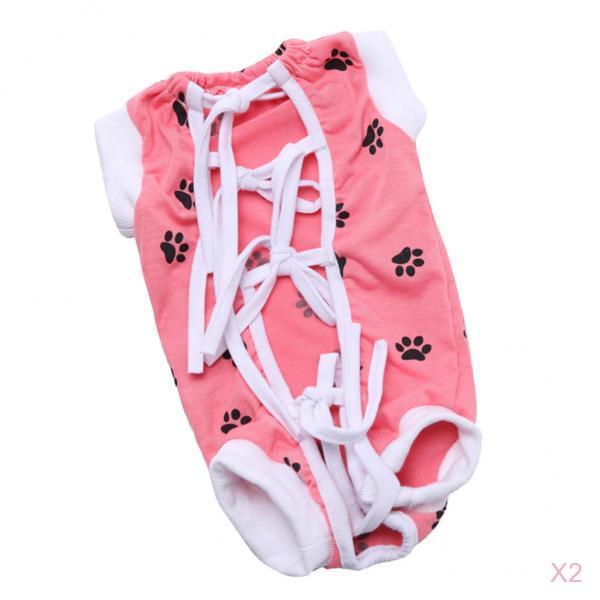 2 Pcs Pet Clothes Dog Cat Abdominal Wound and Skin Disease Protective