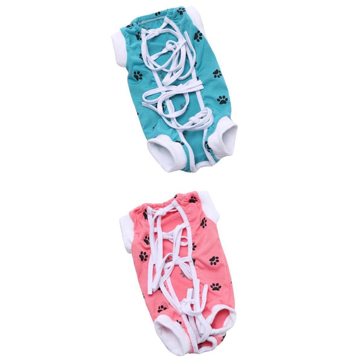 2 Pcs Pet Soft Clothes Dog Cat Abdominal Wound and Skin Disease Protective S