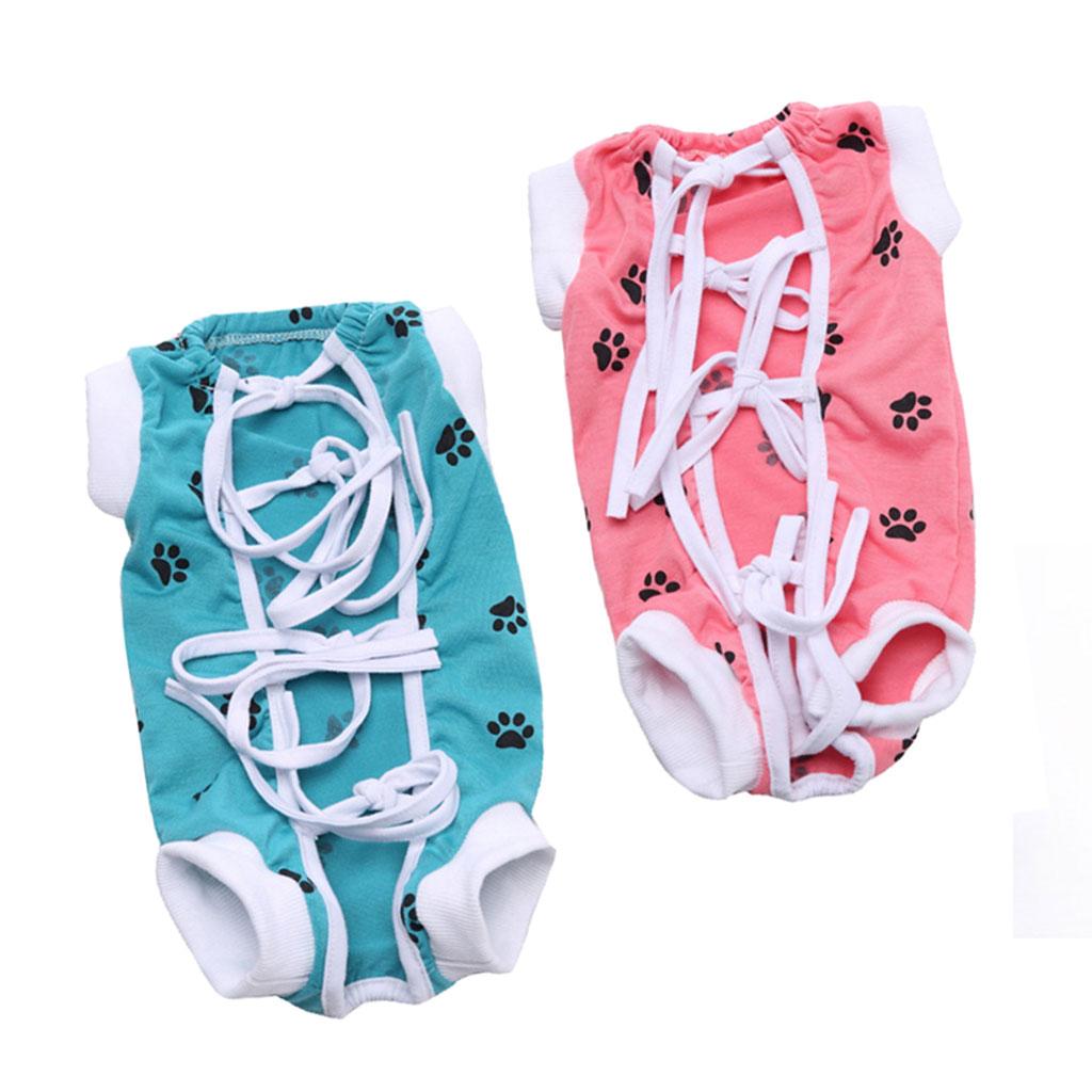 2 Pcs Pet Soft Clothes Dog Cat Abdominal Wound and Skin Disease Protective S