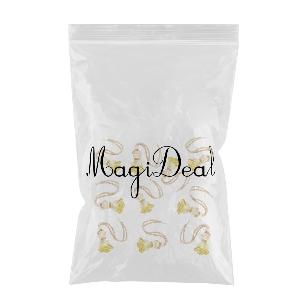 10x Rosebud Flower Shape Car Hanging Perfume Bottle Air Freshener Bottle