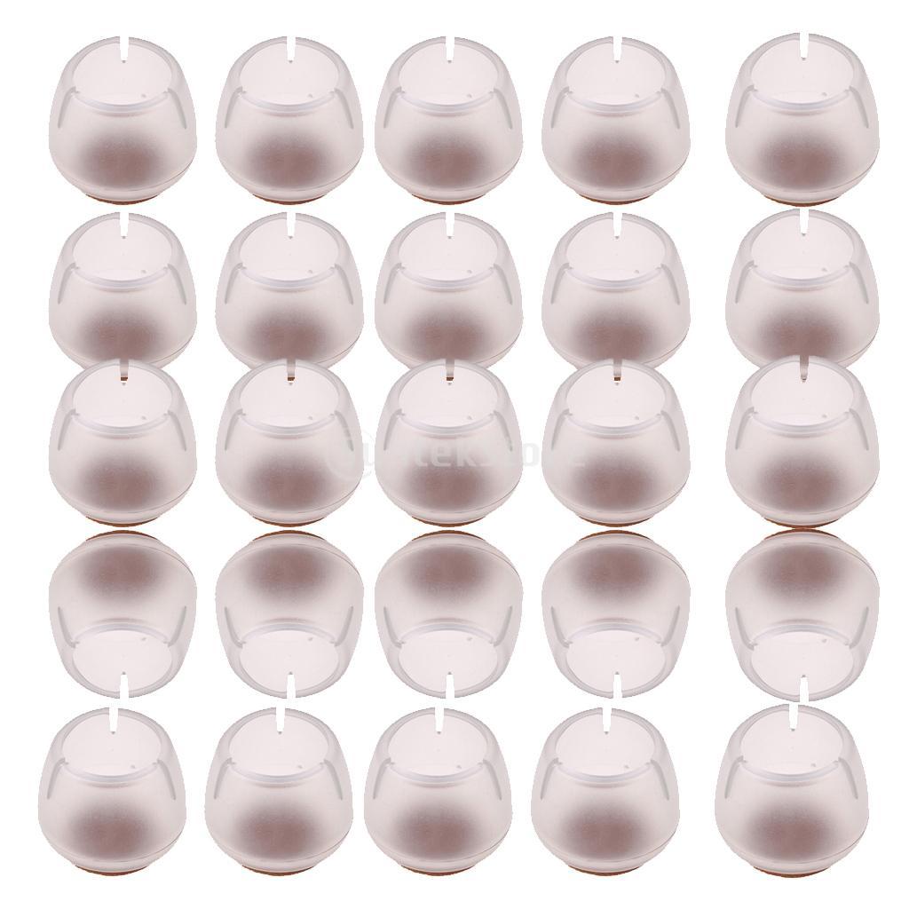 30 Pieces Clear Chair Leg Floor Protectors Furniture Pads Round Leg 17-21mm