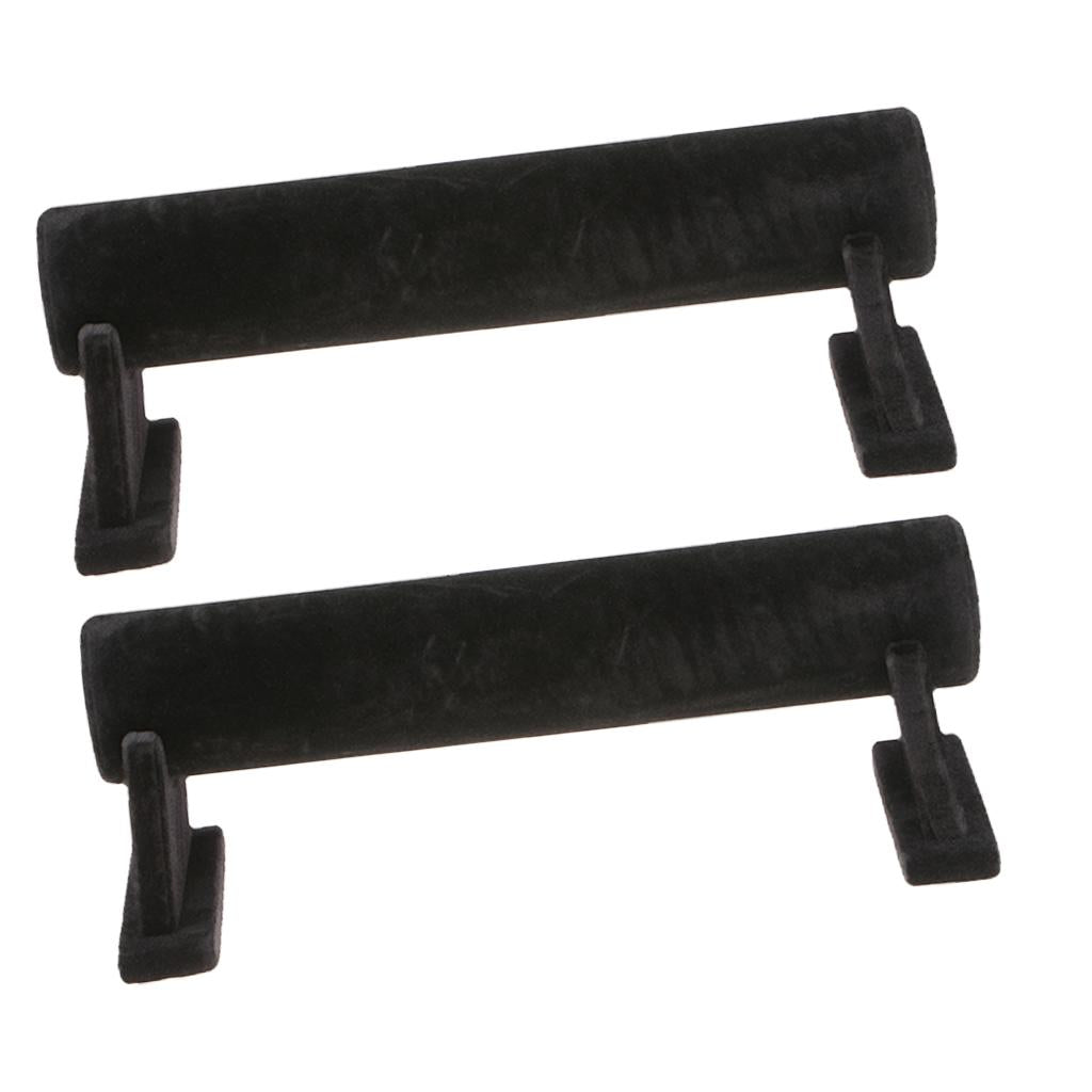 2 Piece Black Velvet Detachable Headband Hair Hoop Watch Holder Display Rack