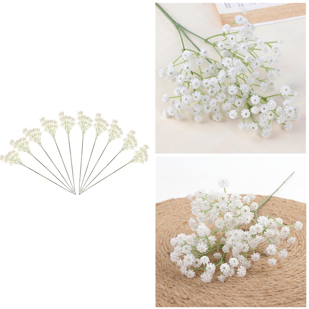 10PCS Artificial Gypsophila Baby's Breath Flower Home Wedding Decor White