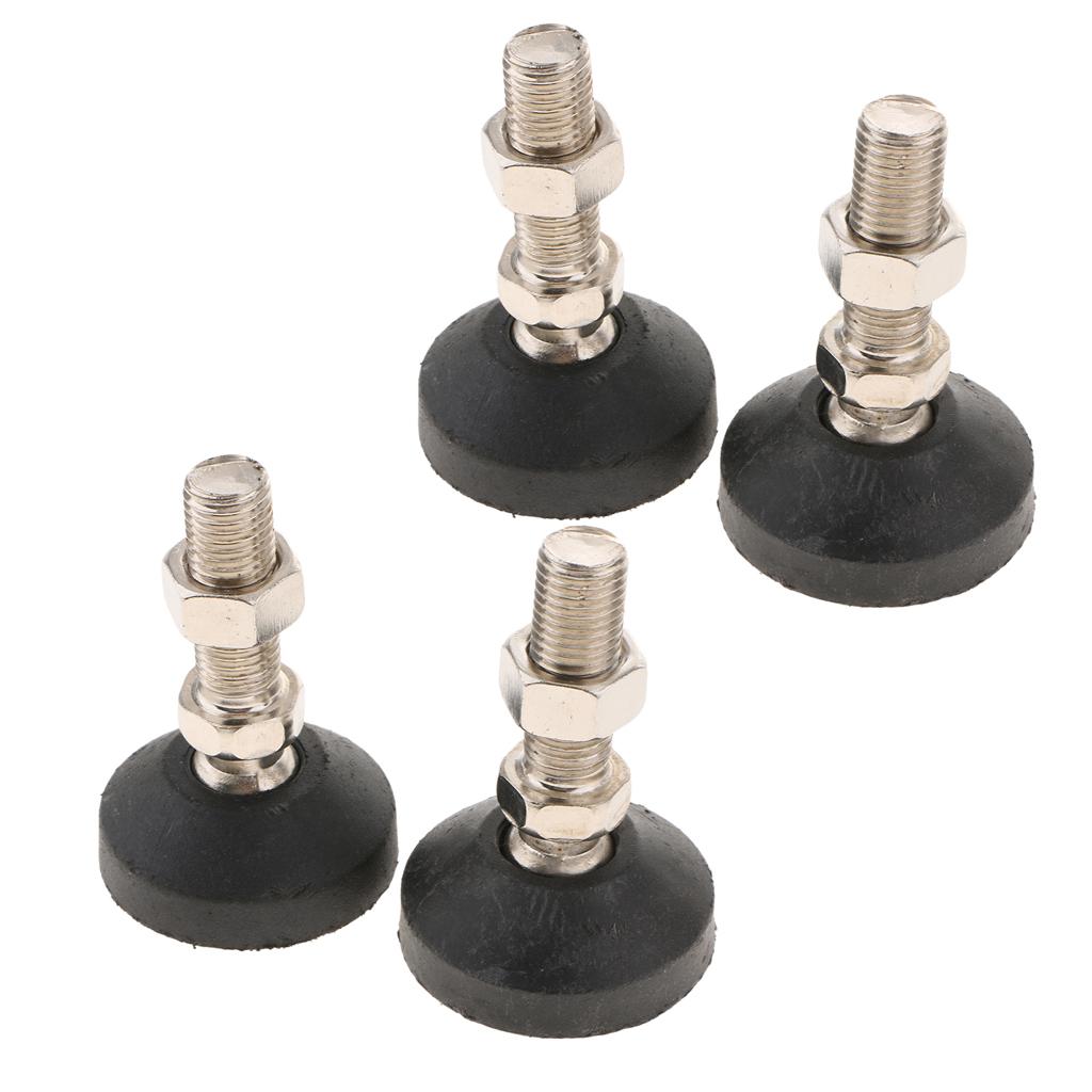 4x Carbon Steel Adjustable Furniture Leveler Leveling Feet 60mm 60-M16x50mm