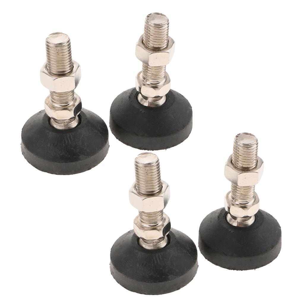 4x Carbon Steel Adjustable Furniture Leveler Leveling Feet 60mm 60-M16x50mm