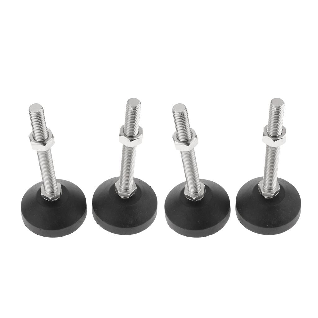 4x Carbon Steel Adjustable Furniture Leveler Leveling Feet 60mm 60-M12x100mm