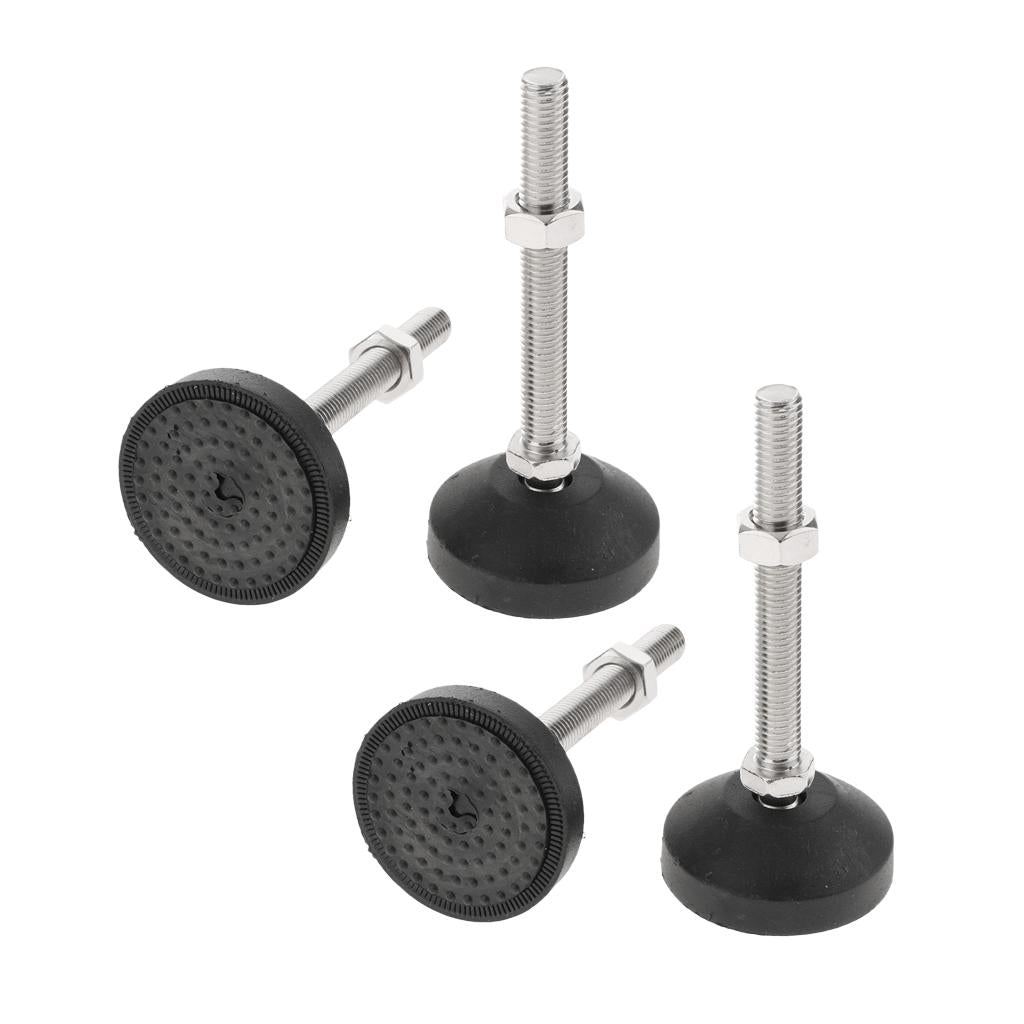 4x Carbon Steel Adjustable Furniture Leveler Leveling Feet 60mm 60-M12x100mm