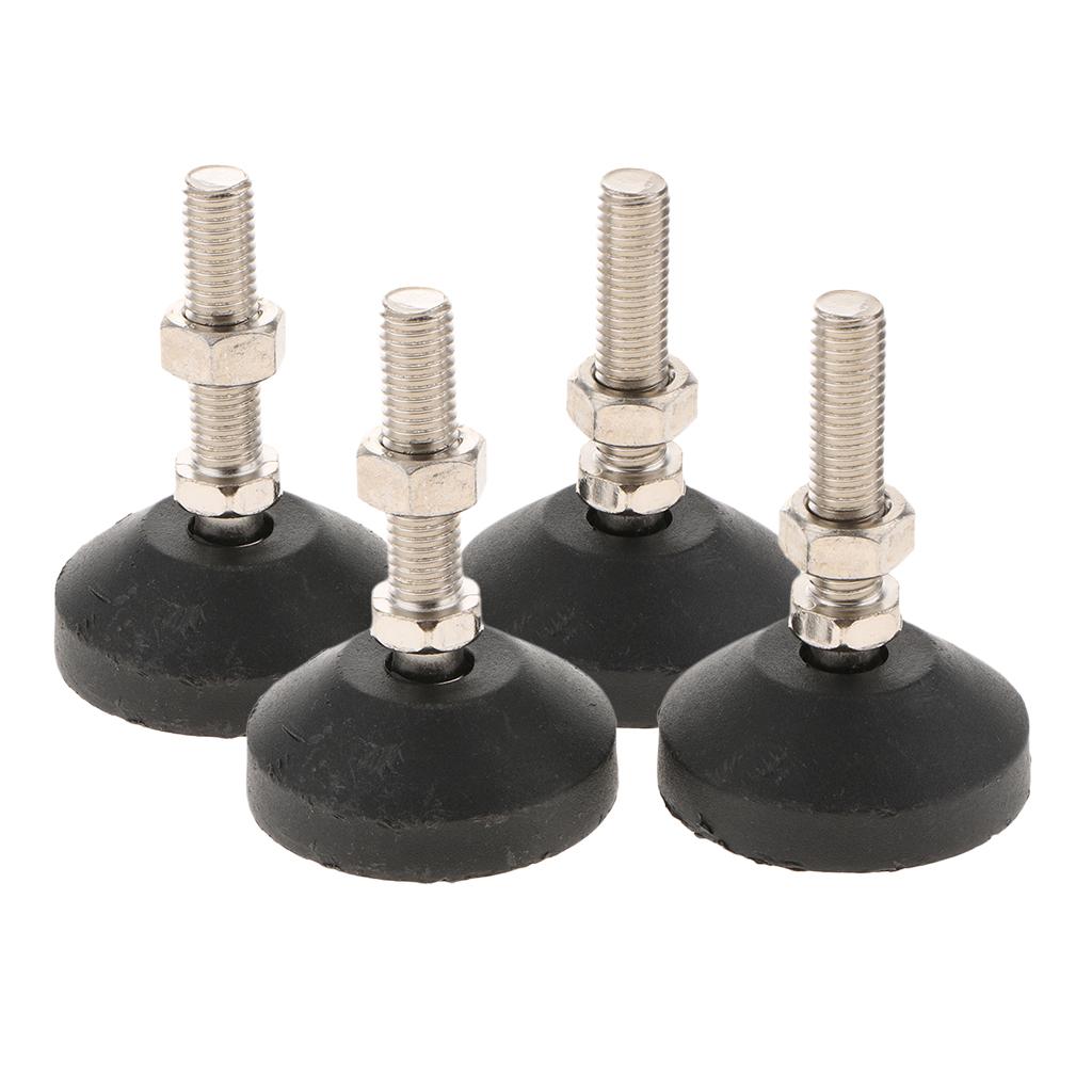 4x Carbon Steel Adjustable Furniture Leveler Leveling Feet 60mm 60-M12x50mm
