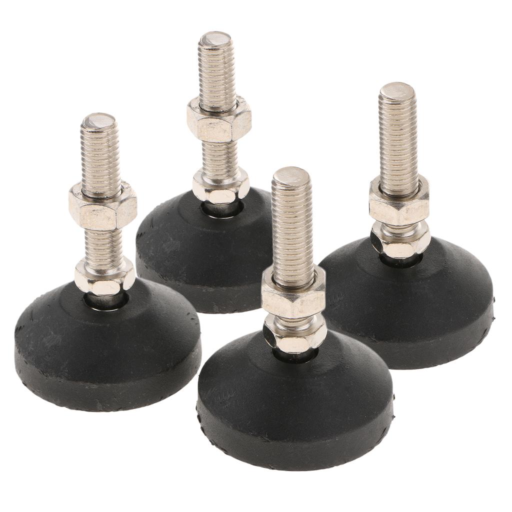 4x Carbon Steel Adjustable Furniture Leveler Leveling Feet 60mm 60-M12x50mm