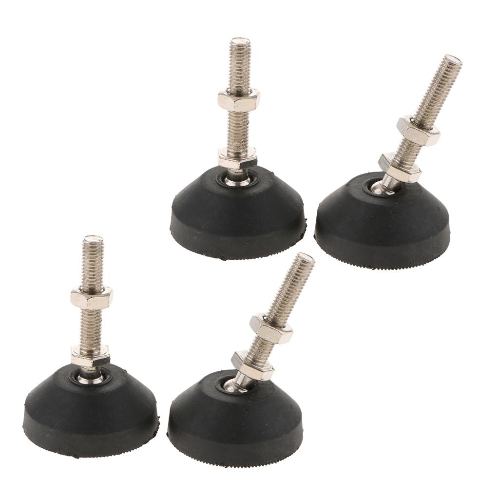 4x Carbon Steel Adjustable Furniture Leveler Leveling Feet 60mm 60-M10x50mm