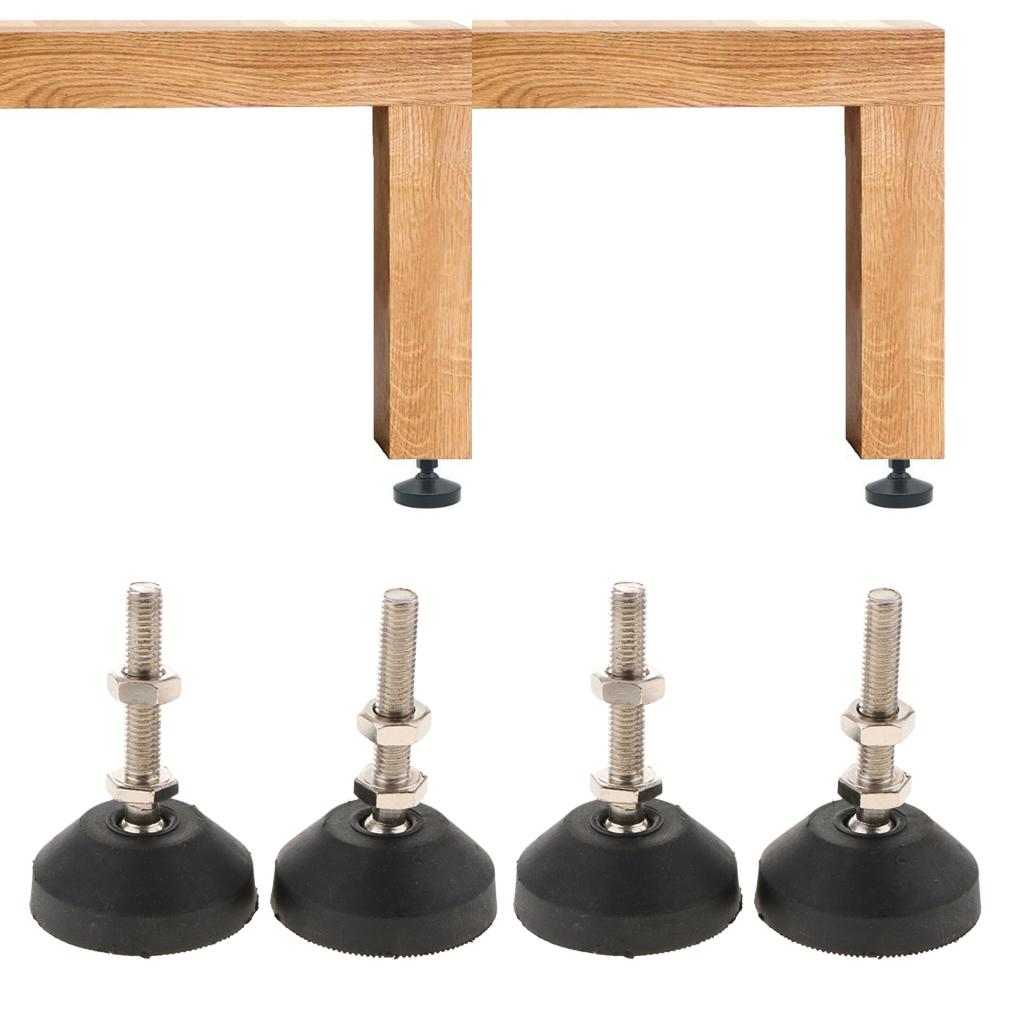 4x Carbon Steel Adjustable Furniture Leveler Leveling Feet 60mm 60-M10x50mm
