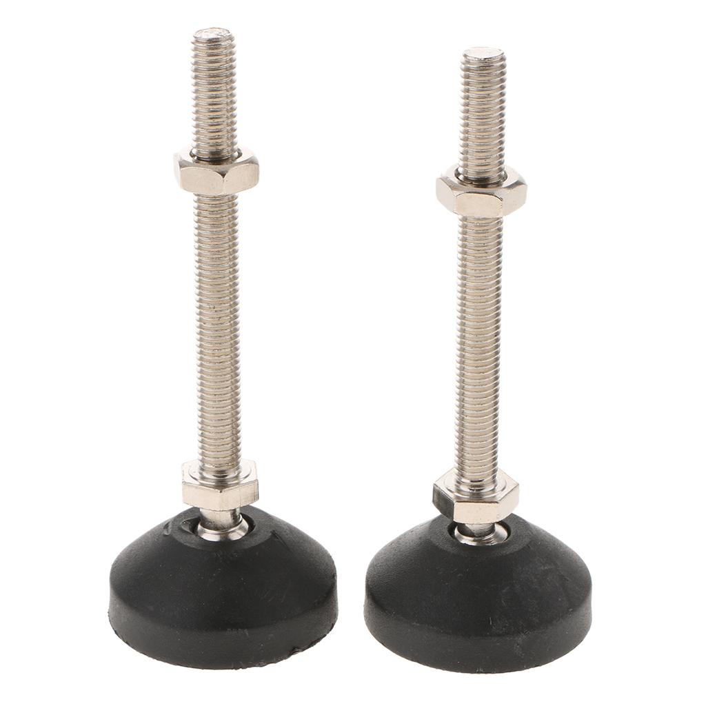 4x Carbon Steel Adjustable Furniture Leveler Leveling Feet 50mm 50-M10x100mm