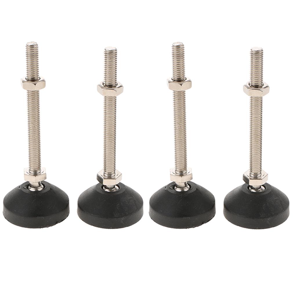 4x Carbon Steel Adjustable Furniture Leveler Leveling Feet 50mm 50-M10x100mm