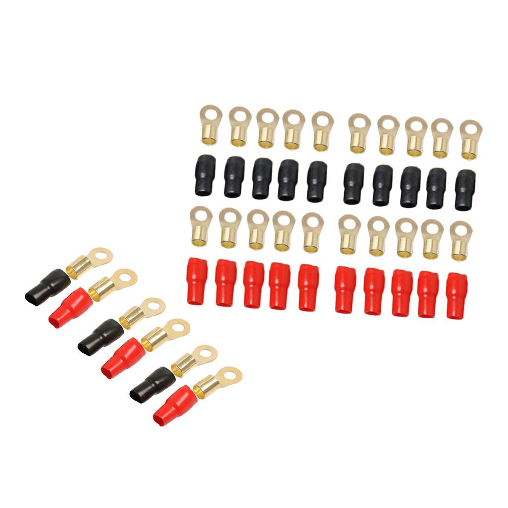 13 Pairs 4/0 AWG Car Audio Power Ground Wire Ring Terminal Connector Brass