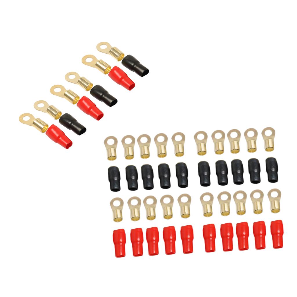 13 Pairs 4/0 AWG Car Audio Power Ground Wire Ring Terminal Connector Brass