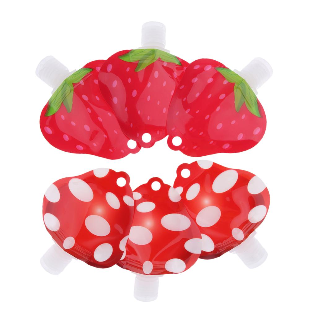 6 Pieces Refillable Empty Squeeze Pouch Lotion Squeezable Bag Bottles