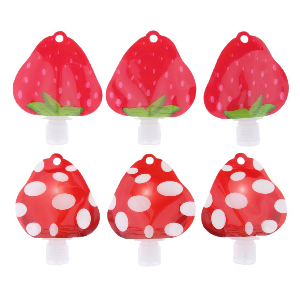 6 Pieces Refillable Empty Squeeze Pouch Lotion Squeezable Bag Bottles