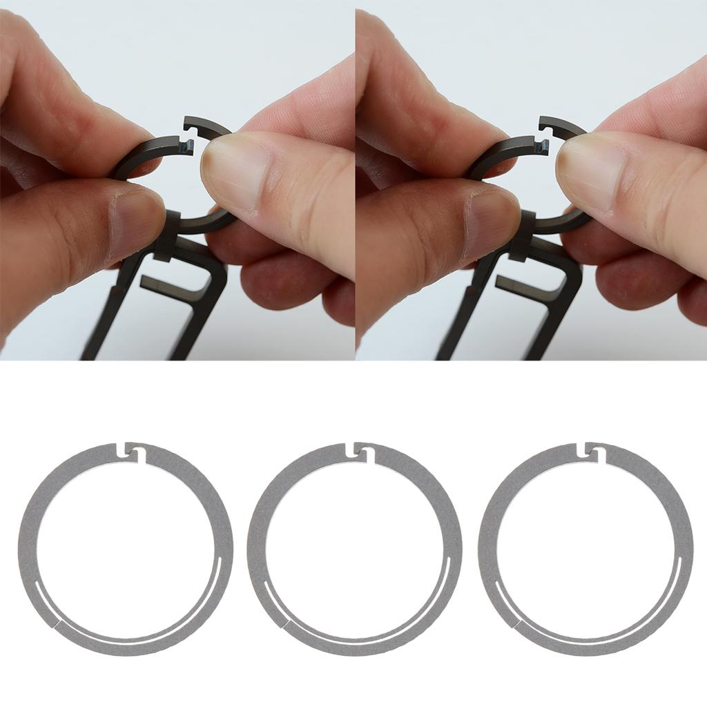 3pcs Titanium Round Carabiners Keychain Snap Hook Buckle Clip 18mm Silver