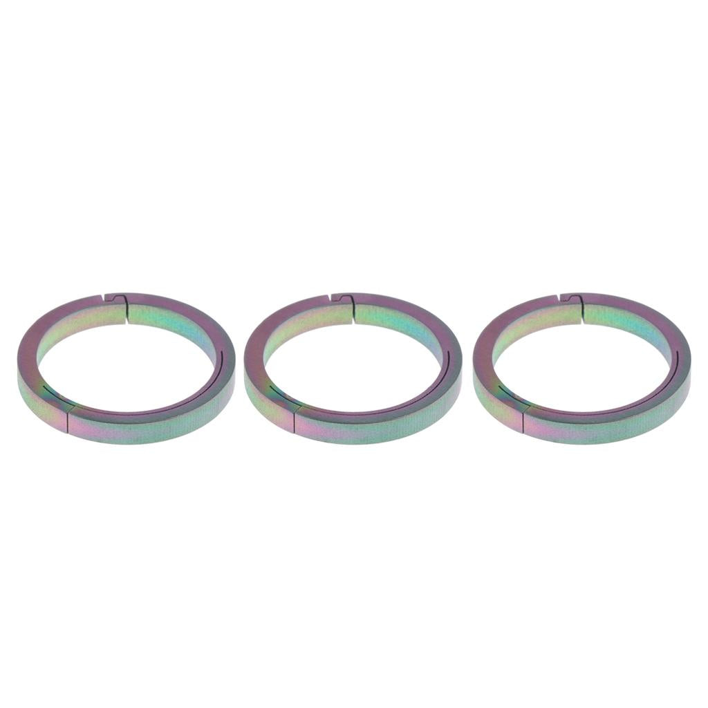 3pcs Titanium Round Carabiners Keychain Snap Hook Buckle Clip 26mm Colorful