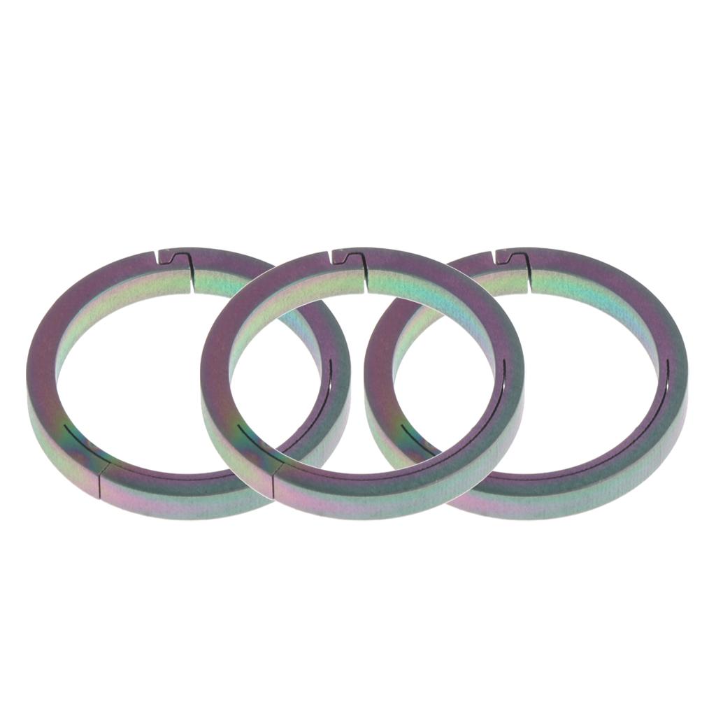 3pcs Titanium Round Carabiners Keychain Snap Hook Buckle Clip 26mm Colorful