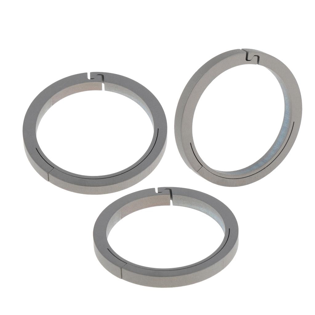 3pcs Titanium Round Carabiners Keychain Snap Hook Buckle Clip 32mm Silver