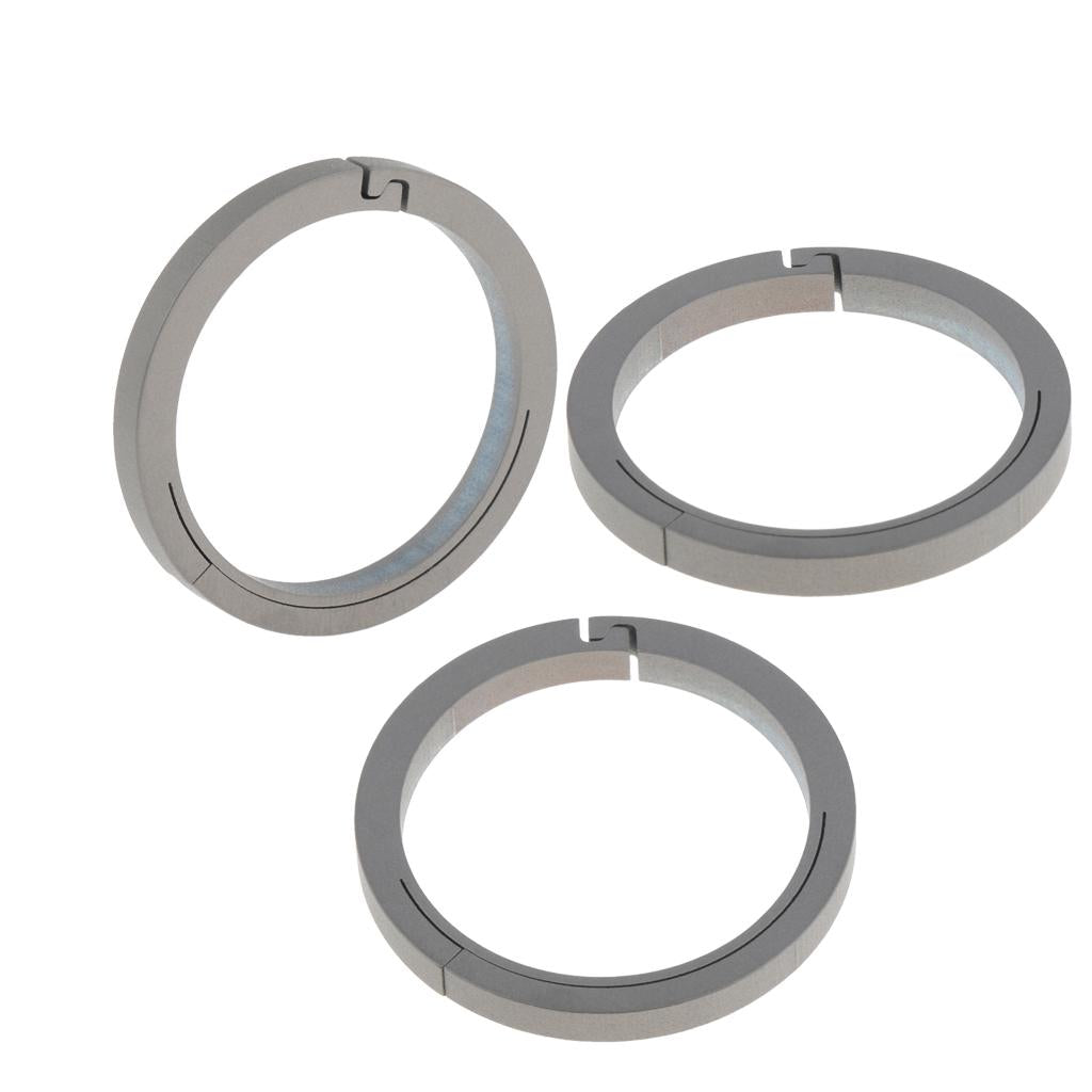 3pcs Titanium Round Carabiners Keychain Snap Hook Buckle Clip 32mm Silver