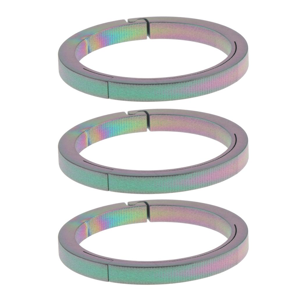 3pcs Titanium Round Carabiners Keychain Snap Hook Buckle Clip 32mm Colorful