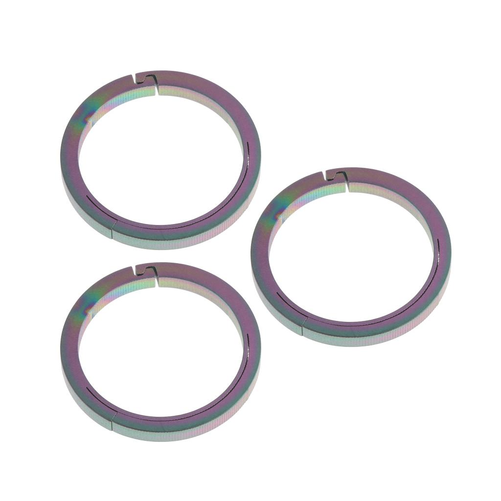 3pcs Titanium Round Carabiners Keychain Snap Hook Buckle Clip 32mm Colorful