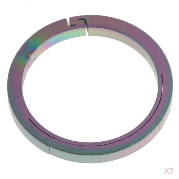 3pcs Titanium Round Carabiners Keychain Snap Hook Buckle Clip 32mm Colorful