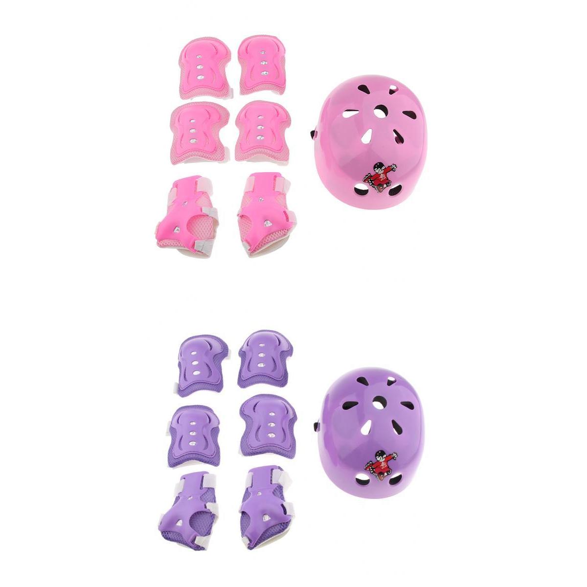 2 set Kid Child Roller Skating Bicycle Helmet Knee Wrist Guard Elbow Pad S