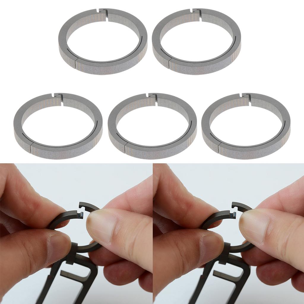 5pcs Titanium Round Keychain Carabiners Spring Snap Hook Clip Silver 26mm
