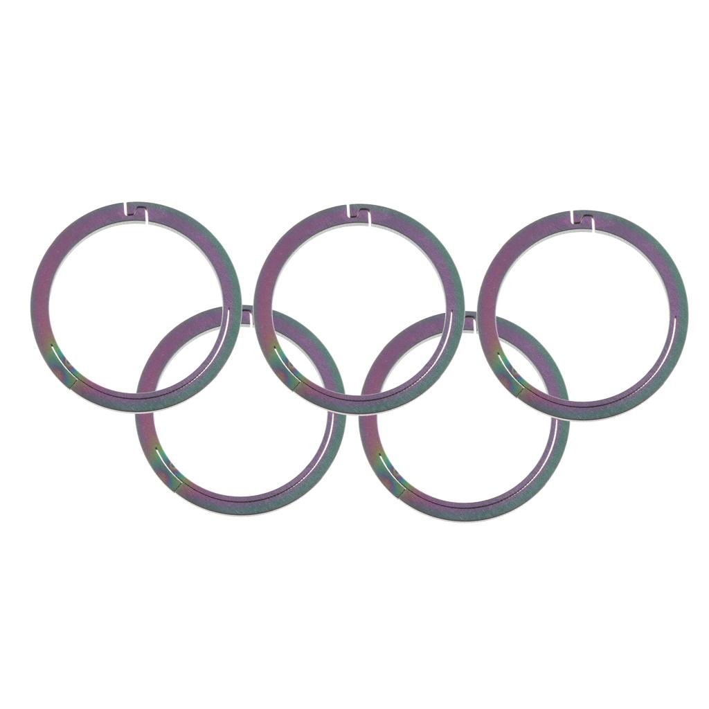 5pcs Titanium Round Keychain Carabiners Spring Snap Hook Clip Colorful 26mm
