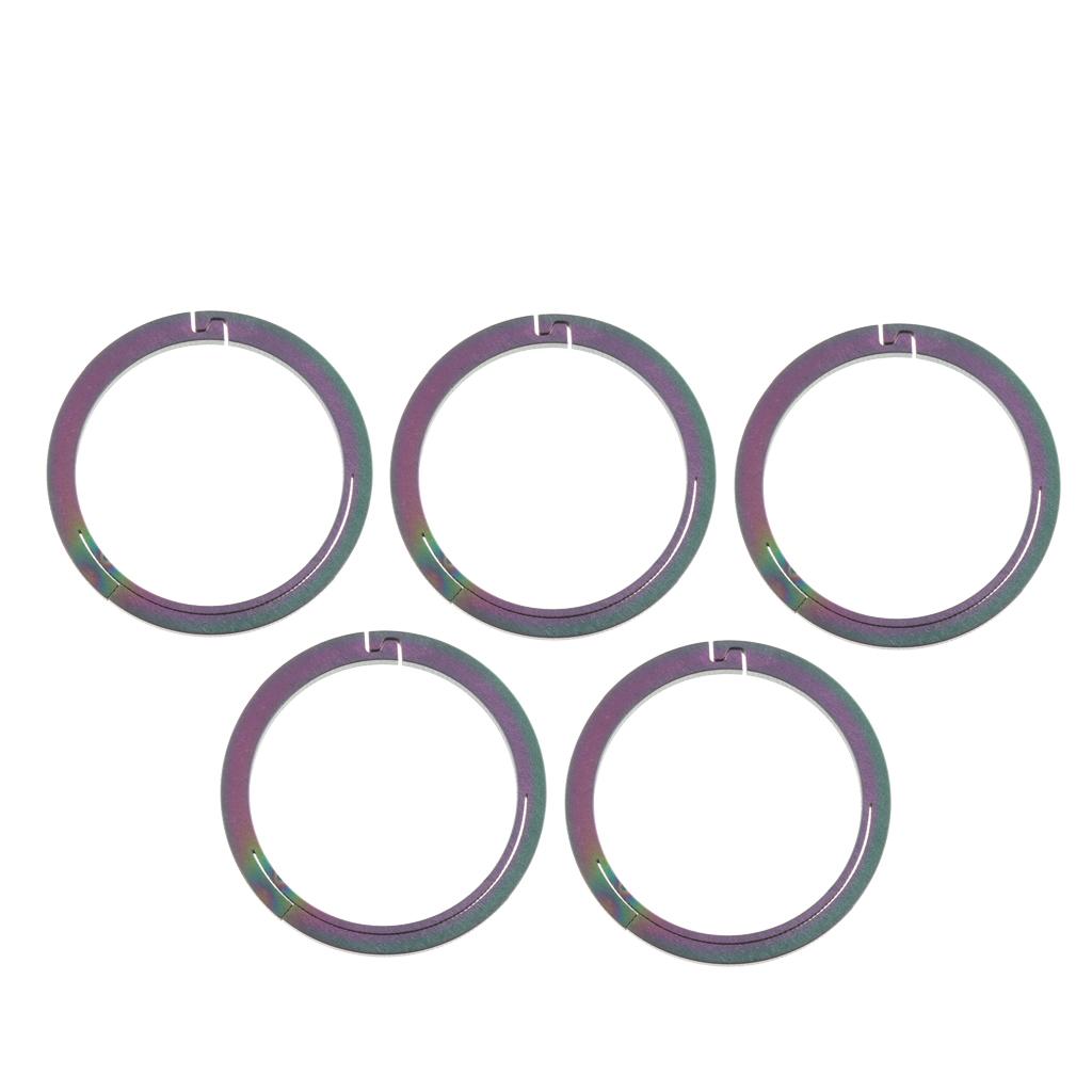5pcs Titanium Round Keychain Carabiners Spring Snap Hook Clip Colorful 26mm