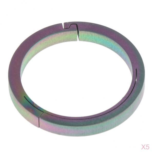 5pcs Titanium Round Keychain Carabiners Spring Snap Hook Clip Colorful 26mm