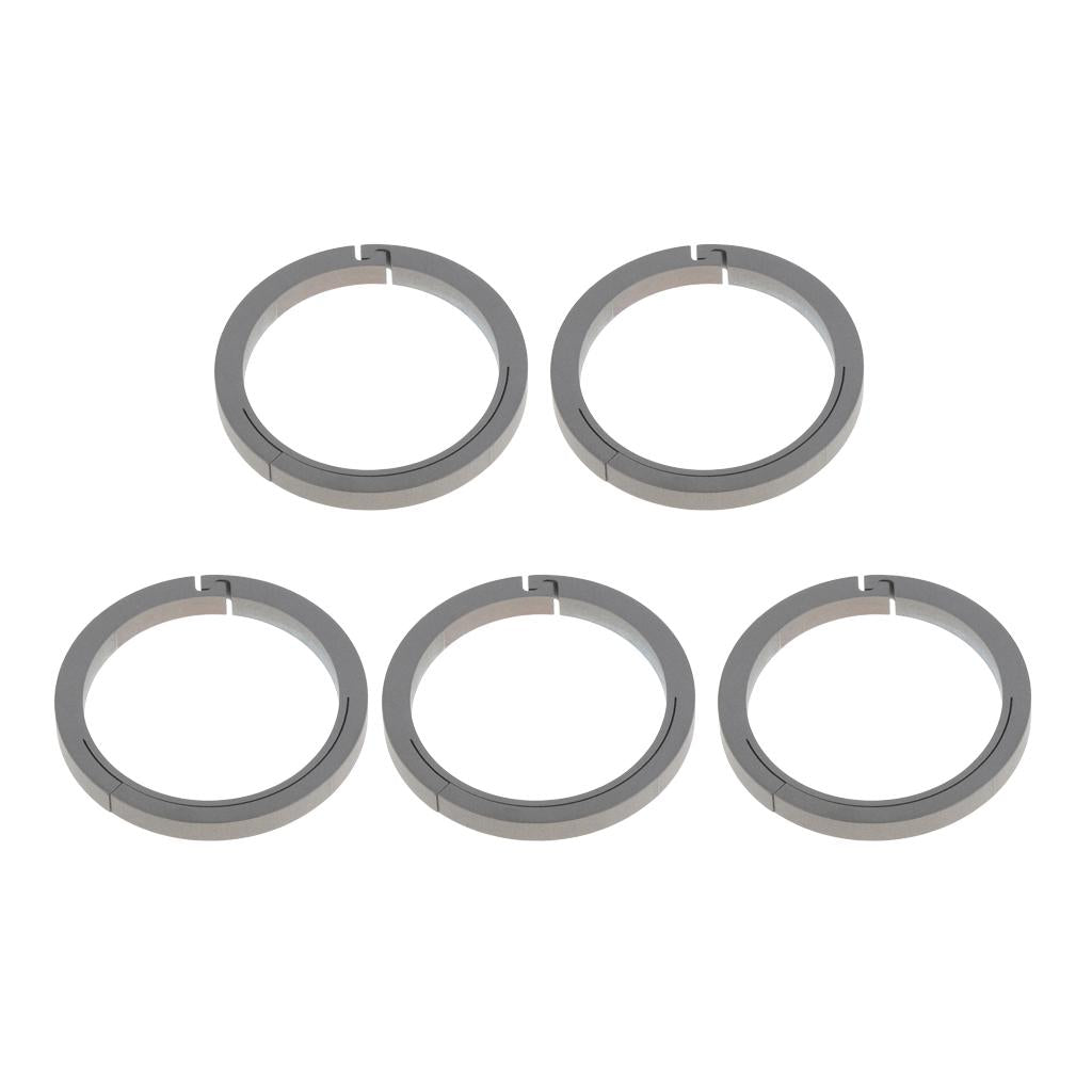 5pcs Titanium Round Keychain Carabiners Spring Snap Hook Clip Silver 32mm