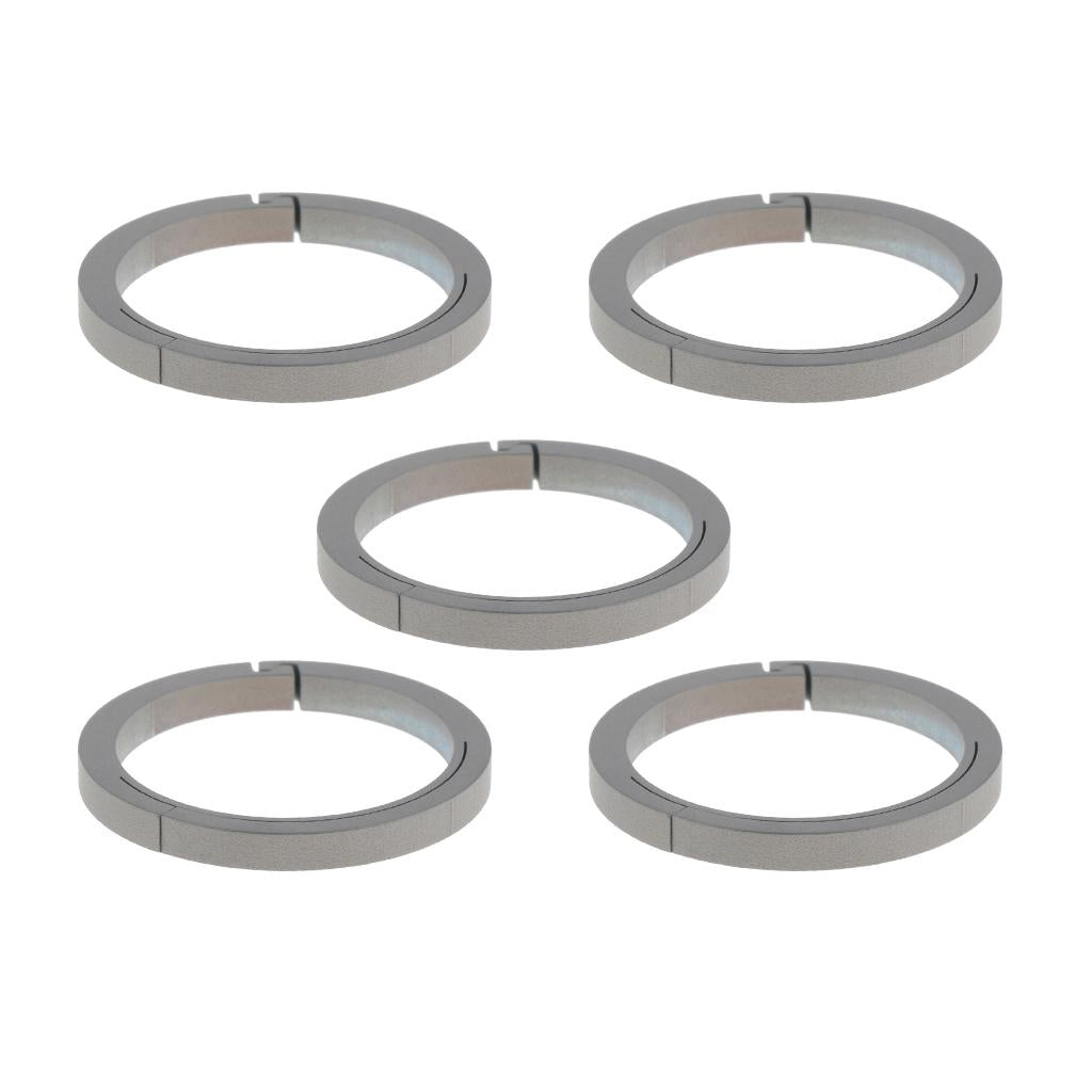 5pcs Titanium Round Keychain Carabiners Spring Snap Hook Clip Silver 32mm