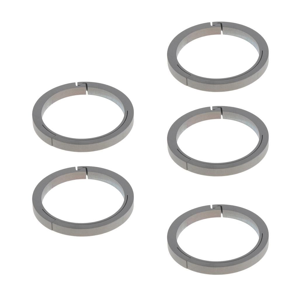 5pcs Titanium Round Keychain Carabiners Spring Snap Hook Clip Silver 32mm