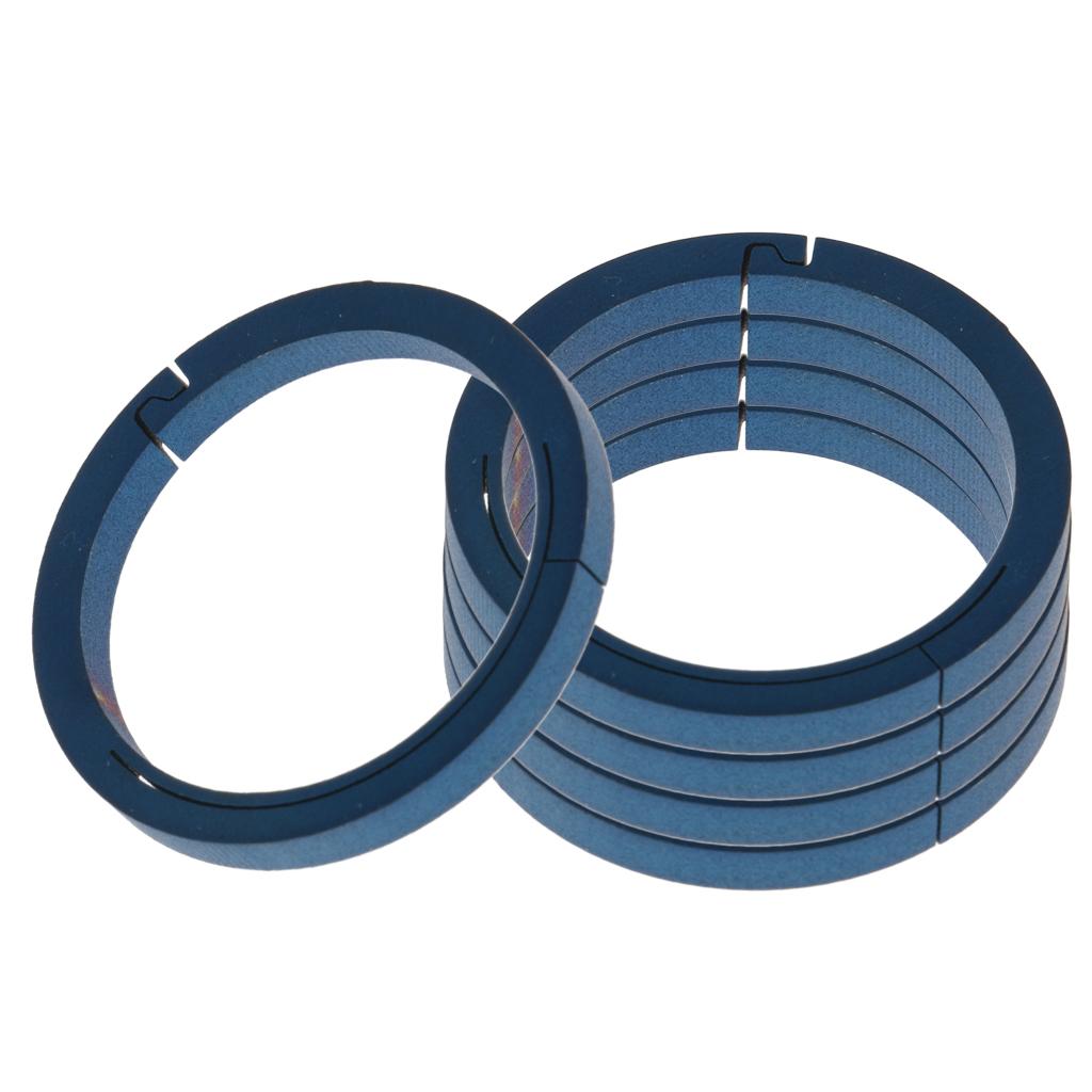 5pcs Titanium Round Keychain Carabiners Spring Snap Hook Clip Blue 32mm