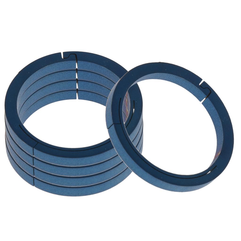 5pcs Titanium Round Keychain Carabiners Spring Snap Hook Clip Blue 32mm