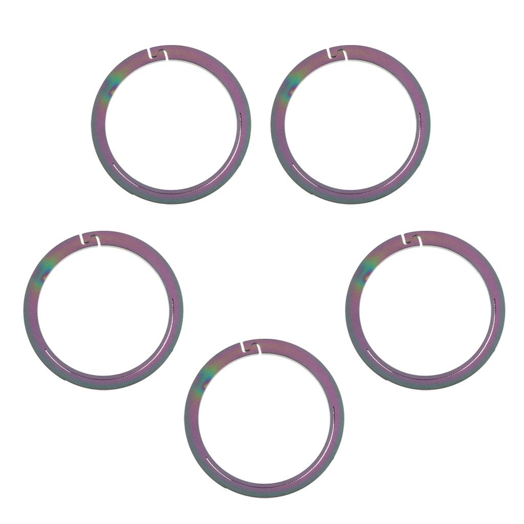 5pcs Titanium Round Keychain Carabiners Spring Snap Hook Clip Colorful 32mm