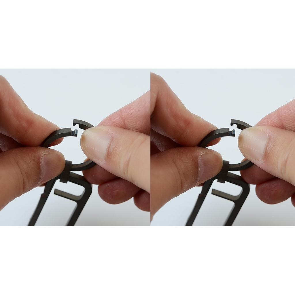 2pcs Titanium Round Carabiners Ring Buckle Snap Hook Keychain Clip Silver