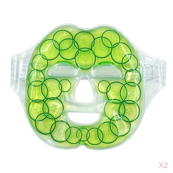 2pcs Reusable Full Face Eye Mask Gel Heat Cold Pack Freezable Microwavable