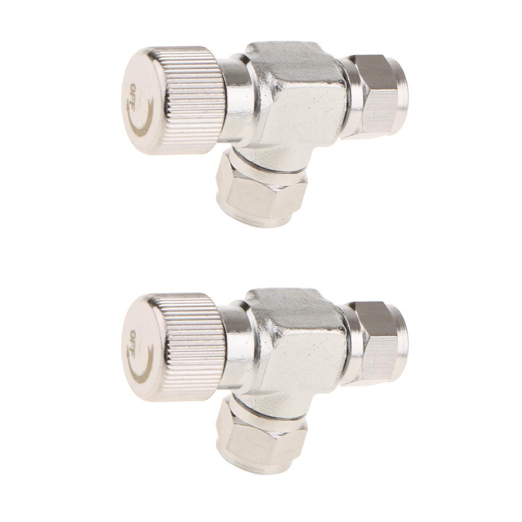 2 Pcs Two Way Aluminum Precise CO2 Needle Valve Regulator for Aquarium Tank