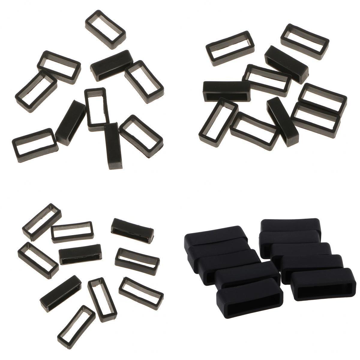40x Black Watch Band Strap Replacement Rubber Strap Loops Holder 18-24mm