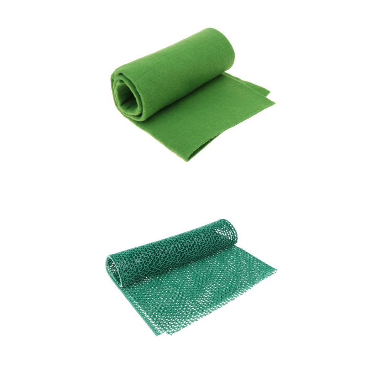 2 Pcs Green Reptile Carpet Fiber Pet Mat for Lizards Waterproof Pad 60cm