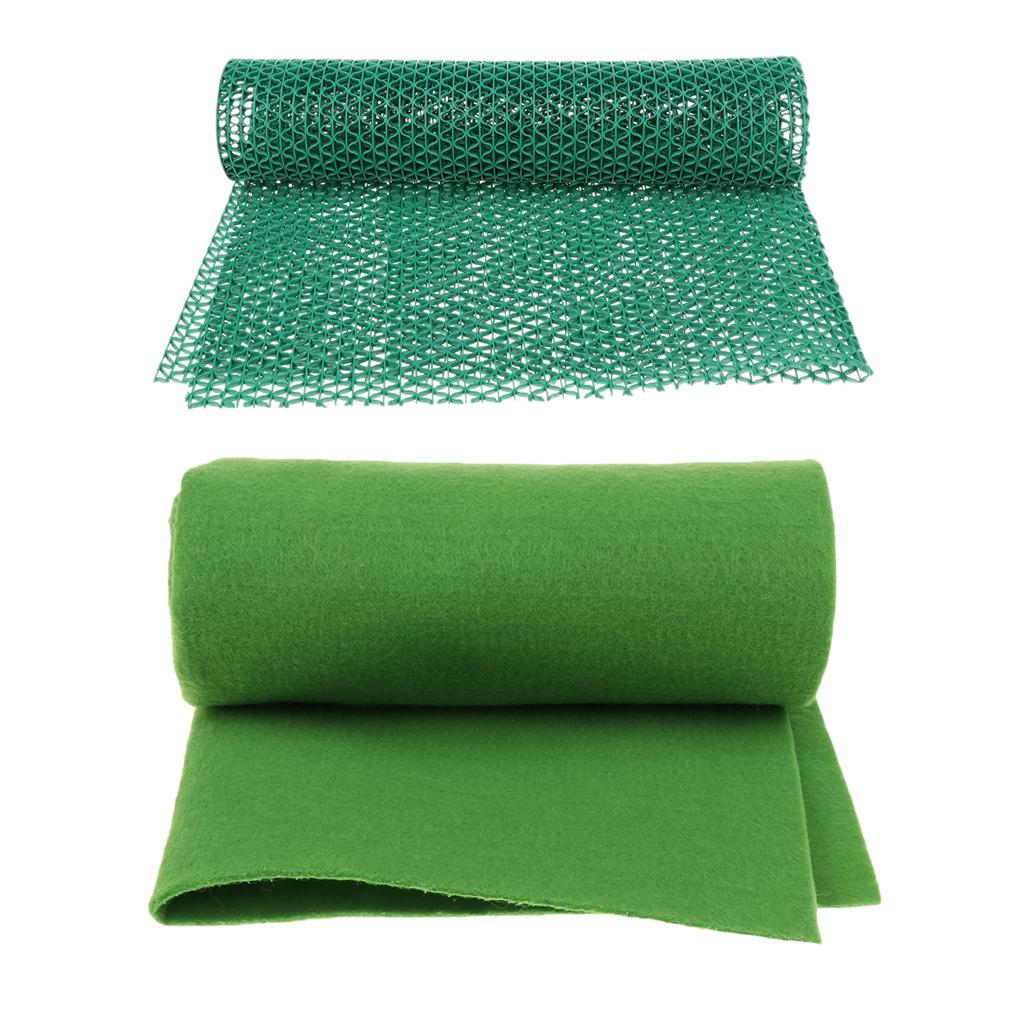 2 Pcs Green Reptile Carpet Fiber Pet Mat for Lizards Waterproof Pad 60cm
